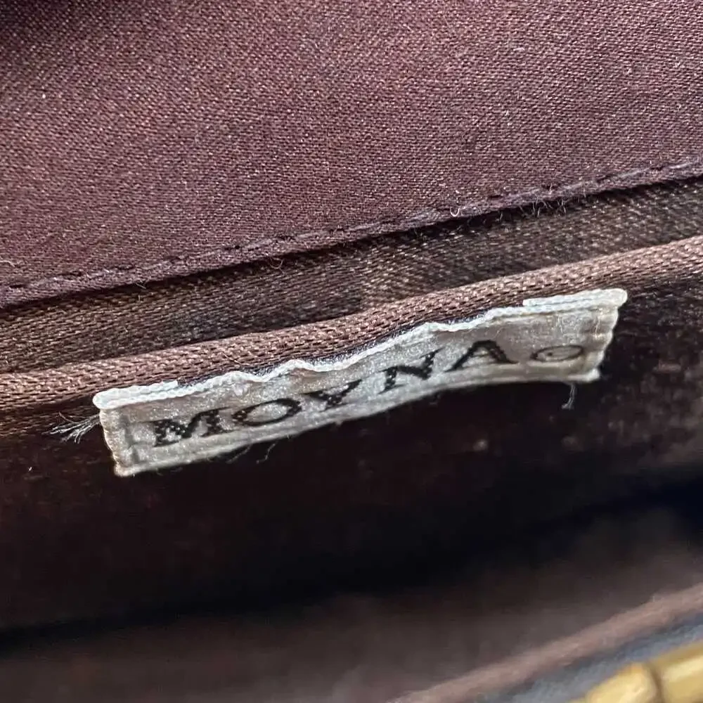Moyna Brown Silk Beaded Striped Clutch | OS Regular